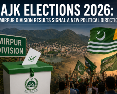 AJK Elections 2026 feature image showing Mirpur Division election results and voting process in Azad Jammu and Kashmir.